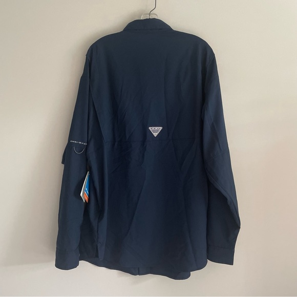 NEW COLUMBIA PFG UPF CRYSTAL SPRINGS LONG SLEEVE BUTTON FRONT FISHING SHIRT BLUE - Picture 7 of 11
